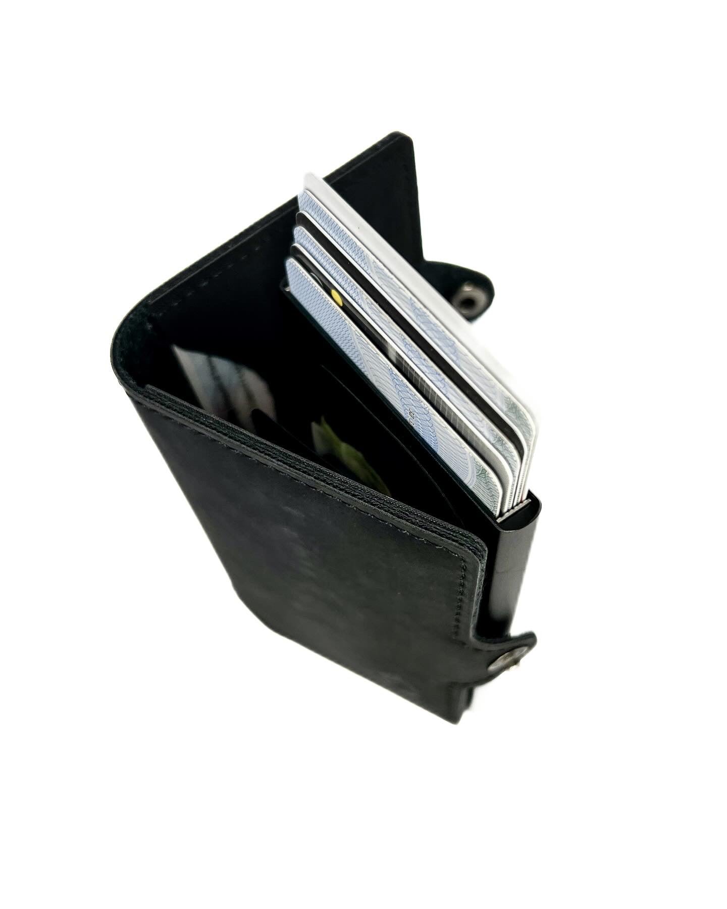 Card holder standard buton black. RFID