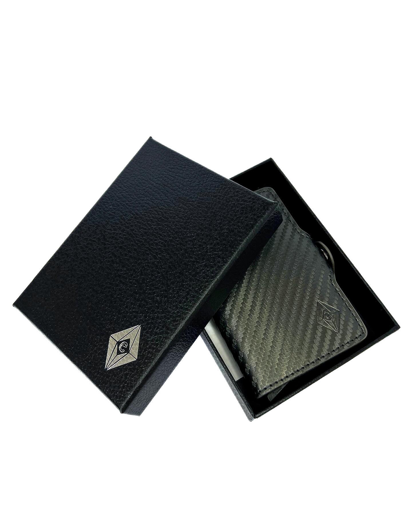 Card holder zip carbon gray. RFID