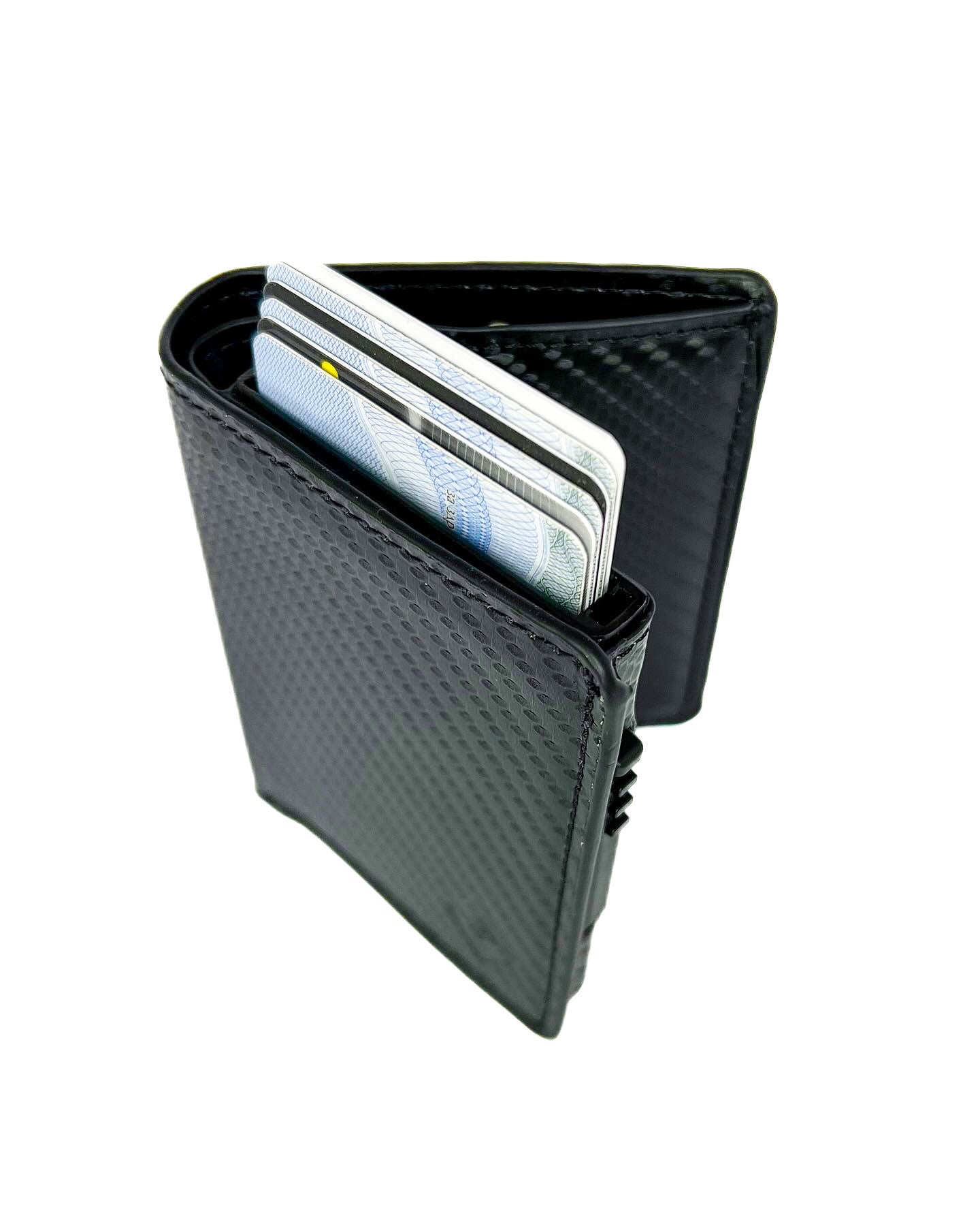 Card holder wallet carbon black.RFID