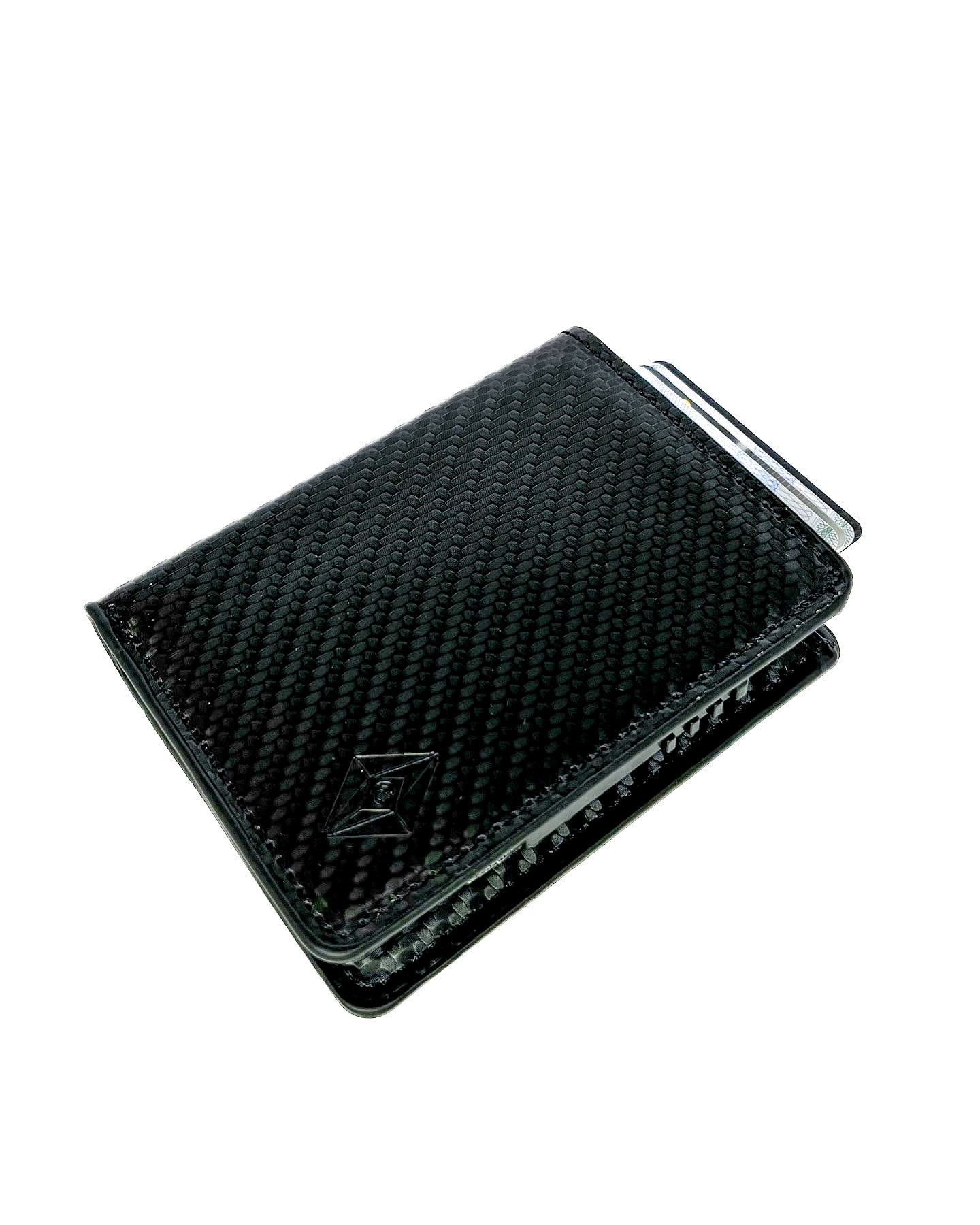 Card holder wallet carbon black.RFID