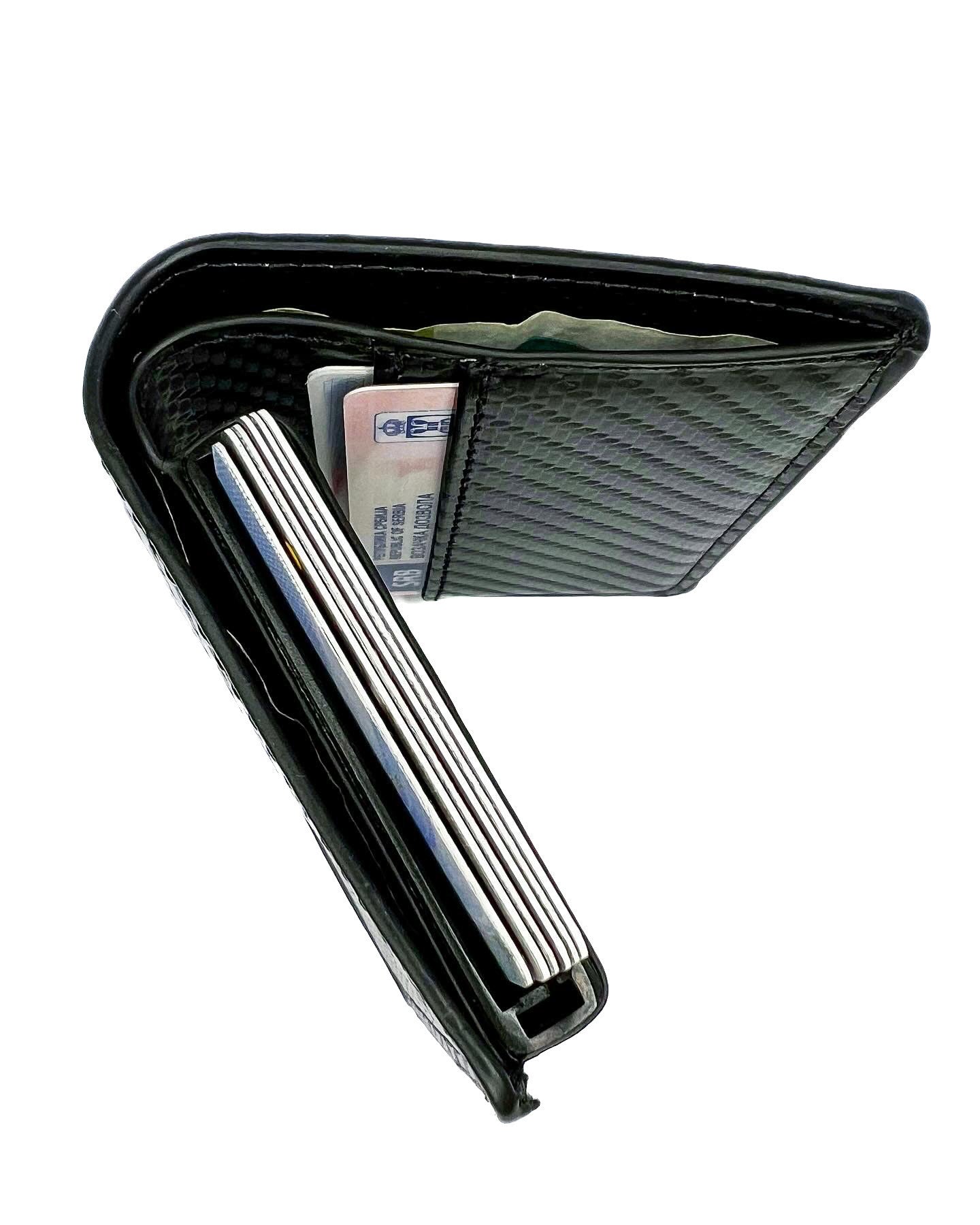 Card holder wallet carbon black.RFID