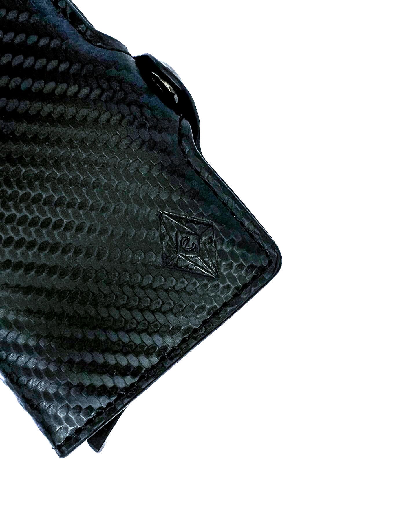 Card holder zip carbon black.RFID