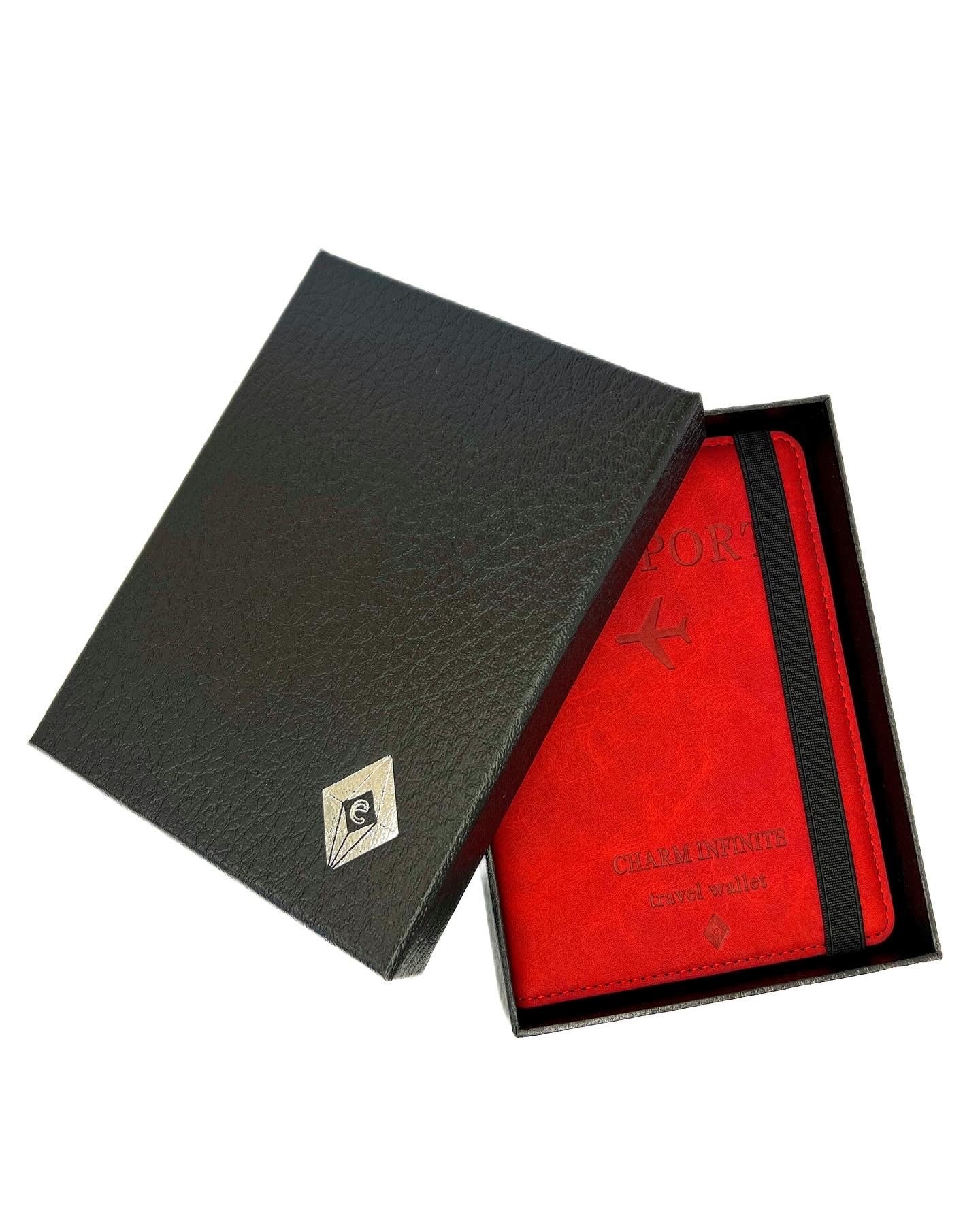 Passport holder red. RFID