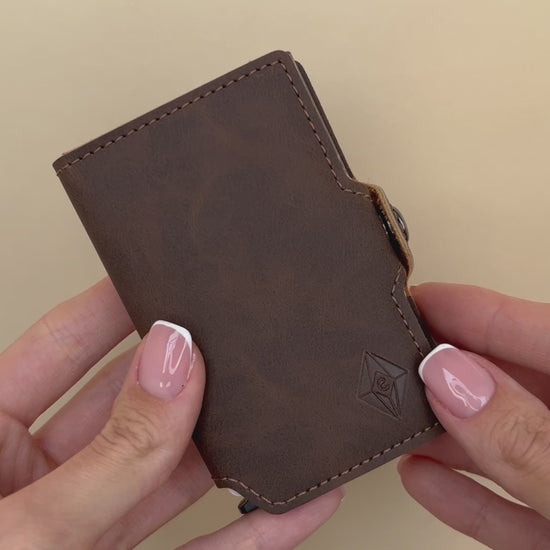 Card holder standard button chocolate. RFID. Serbia