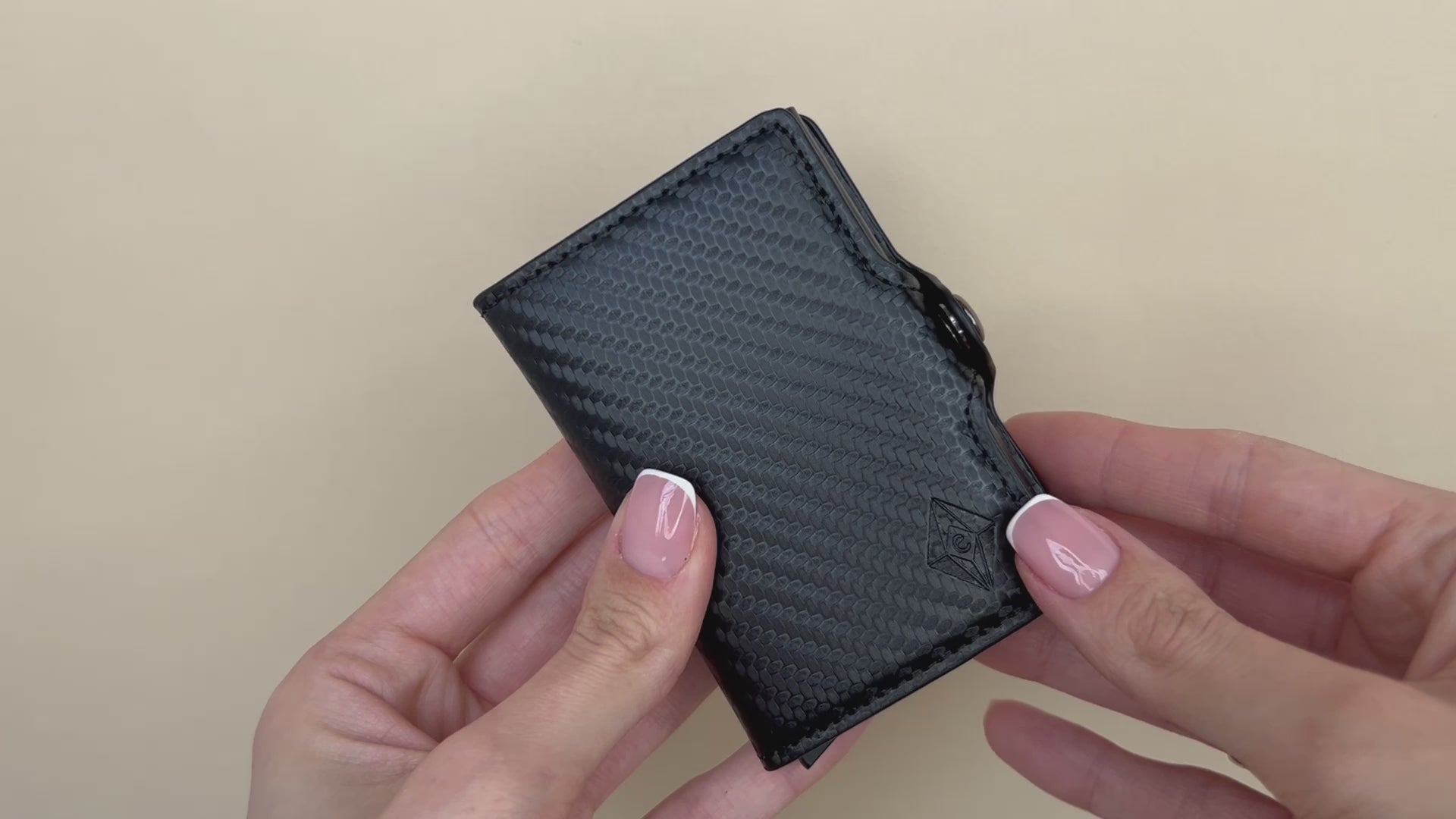Card holder zip carbon black.RFID