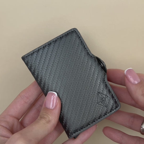 Card holder zip carbon gray. RFID